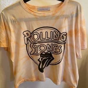Rolling Stones Tie Dye Crop Top